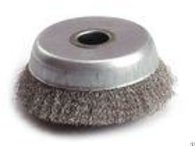 Weld Cleaning Steel Crimped Wire Cup Brush 304 Ss Material And 16mm Inner Hole