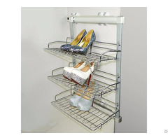 Side Mounted Three Tier Pull Out Shoes Rack