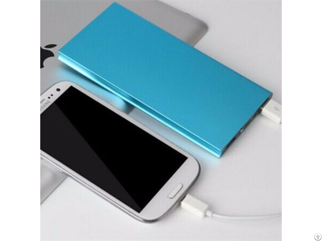 New Ultra Thin Metal Case 8000mah Polymer Battery Charger Dual Usb Power Bank For Smartphone