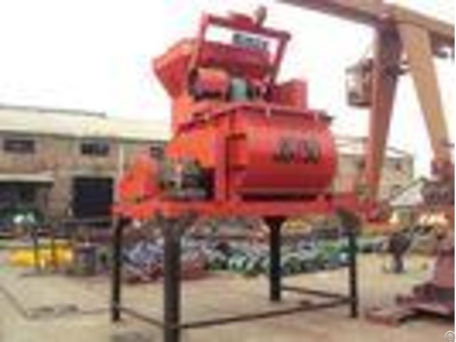 Double Shaft Forced Electric Concrete Mixer Js750 High Efficient With Mn Blade 750l