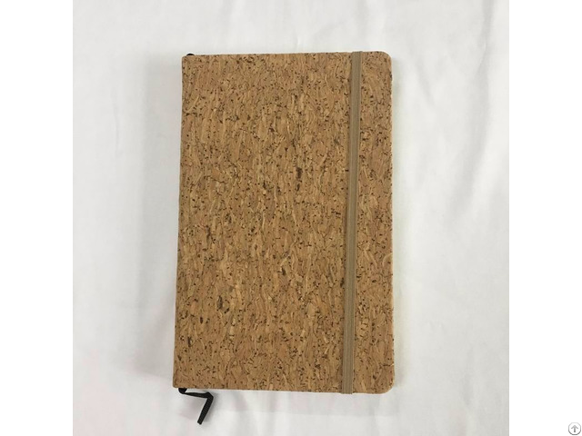 New Design Cork Wood Cover Paperback Notebook With Elastic Band