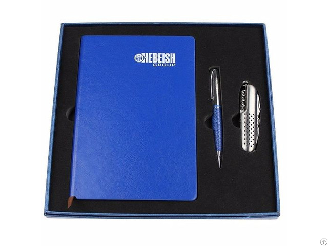 Newly Promotional Leather Loose Leaf Diarysk With Pen Business Set