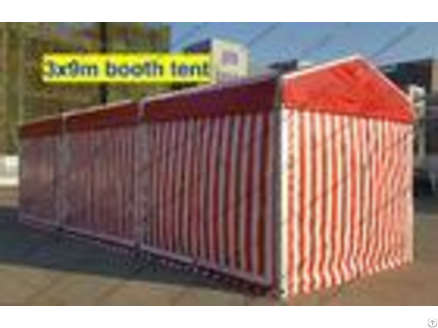 Tear Resistant Outdoor Exhibition Tents 3 X 9m Red And White Glass Solid Wall Strong