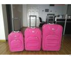 Pink Eva Trolley Luggage 3 Pieces Set With 8 Transparent Wheels Azo Certification