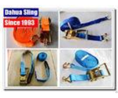 Pe Webbing Ratchet Strap Parts Cargo Lashing Straps With Hooks 50mm