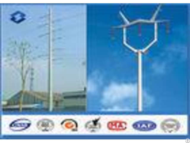 110kv Double Circuits Angle Electrical Power Pole For Distribution Line