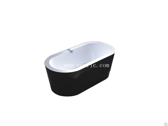 Black Simple Design Acrylic Freestanding Bathtub