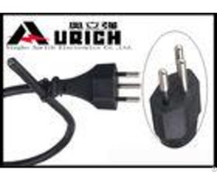 Black Three Prong Switzerland Power Cord For Industrial Equipment 16a 250v