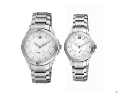 Steel Color Couple Watch