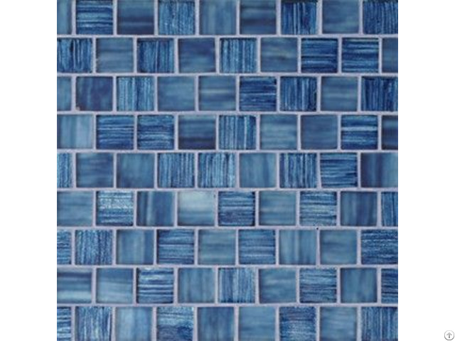 Top Quality New Design Popular Blue Square Glass Mosaic