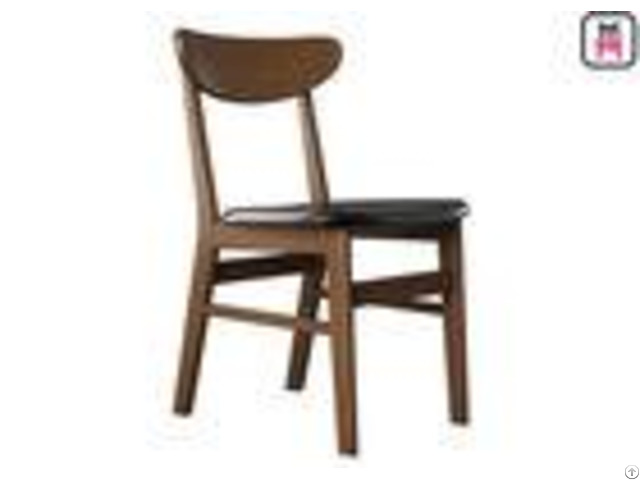 Classical Curved Back Wood Dining Chairs With Leather Seatscommercial Indoor Furniture