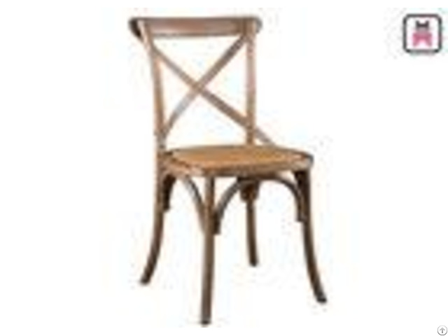 Wedding Event Romantic Wood Restaurant Chairs Rattan Seats French Style