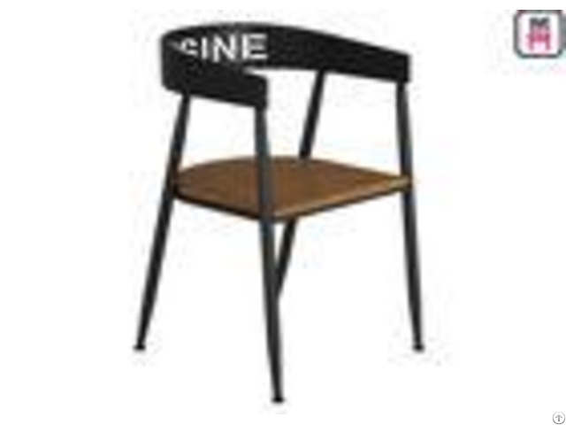 Bar Cafe Commercial Metal Chair With Wood Seat Industrial Style Dining Chairs