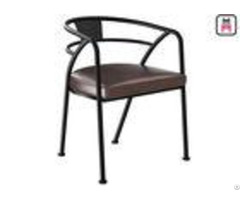 Loft Design Industrial Style Metal Restaurant Chairs With Leather Seats Arm Chair