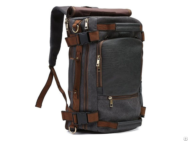 Vintage Canvas Tactical Backpack Multifunctional Shoulder Straps Travel Duffel Rucksack Hiking Bag