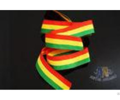 Polyester Nylon Material Custom Medal Red Yellow Green Ribbons With Logo Printable