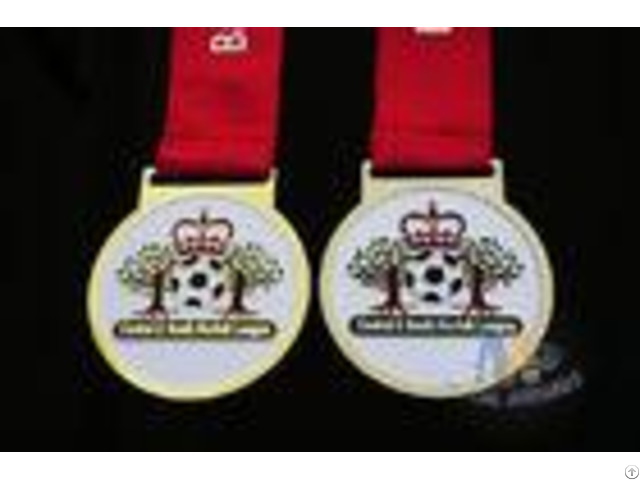 Football And Crown Logo Zinc Alloy Material Custom Award Medals Soft Enamel With One Color Printed R