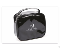 Black Enamel Pu Cosmetic Bag