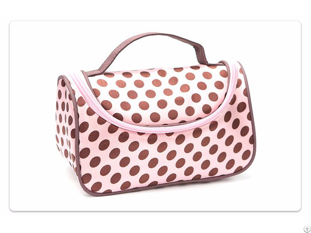 Pink Polka Dot Cosmetic Bag