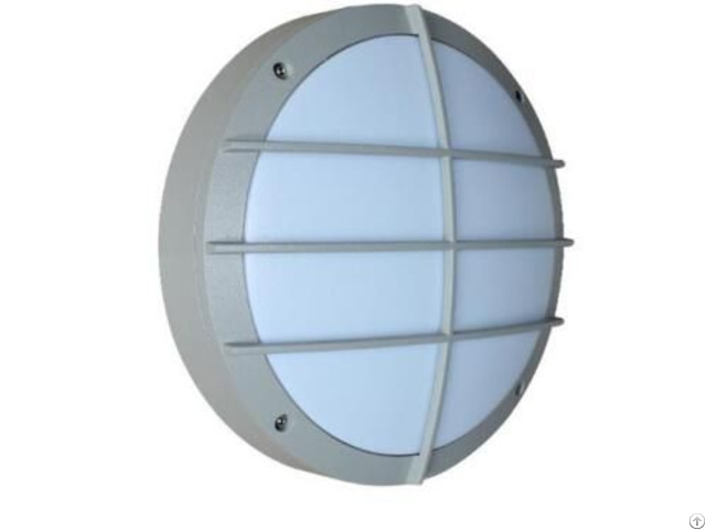 Grey Housing Outside Bulkhead Wall Light With Grill 270 M Diameter For Steam Room