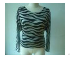 Zebra Metallic Printing Womens Fashion Tops Back Drapped Girls Casual T Shirts