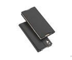 Black Sony Phone Covers Xa1 Pu Leather Magnets With Card Holder Kickstand