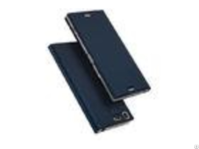 Premium Pu Sony Xperia Xz Cover Blue With Stand Function Magnets Card Slot