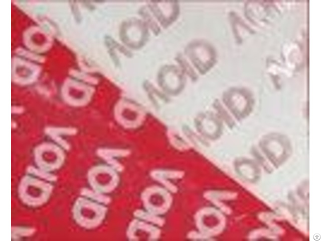 Red Void Tamper Evident Label Material Anti Counterfeit Low Residue