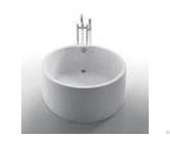 Acrylic White Color Round Freestanding Bathtub Deep Soaking Tub With Overflow