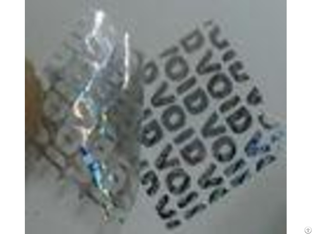 Void Self Adhesive Hologram Security Labels Environmentally Friendly Material