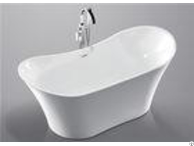 Deep Soaking Acrylic Oval Freestanding Tub For Small Spaces Hand Control