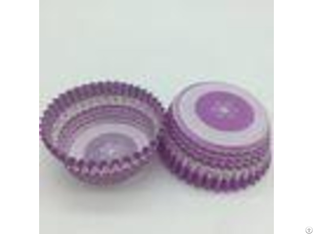 Purple Round Shape Muffin Paper Cups Striped Cupcake Linersfda Sgs Standard