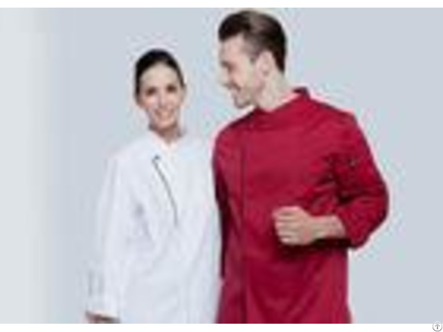 Long Sleeve Western Style Hotel Chef Uniform White Colour With Hand Roll Cuffs