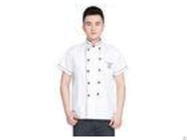 Embroidery Logo Restaurant Work Shirts Cotton Anti Wrinkle With Stand Collar