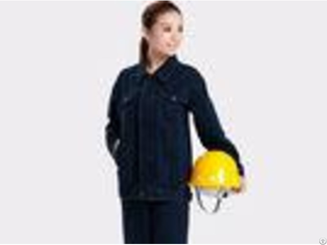 Dark Blue Winter Unisex Work Uniform Coveralls Denim Fabric Wrinkle Resistance