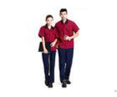 Red Color Professional Industrial Work Uniforms Good Hygroscopic For Engineers