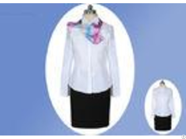 White Fabric Professional Work Uniforms 100 Percent Polyester Cotton With Single Breasted