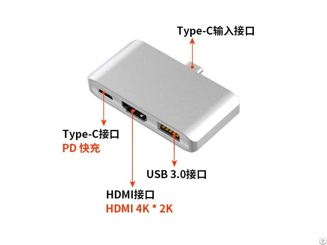 Type C 3 In 1 Charging Hub With Hdmi And Usb