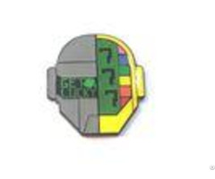 Custom Lucky Soft Enamel Lapel Pins With Epoxy Cover Robot Head Shape