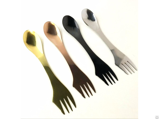 Wholesale Customized Stainless Steel Gold Spoon And Fork Spork