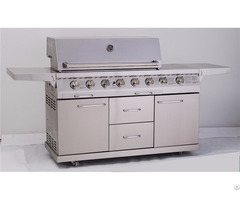 Full Stainless Steel 6 Burner Outdoor Gas Grill With Drawers And Doors