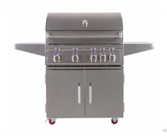 Outdoor 34 Inch Freestanding Propane Gas Grill With Rear Infrared Burner