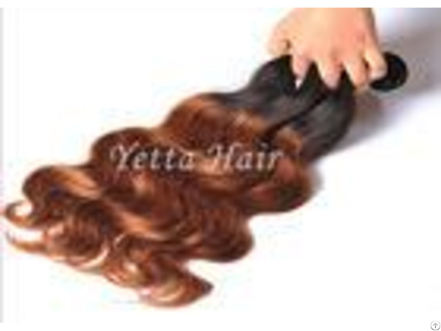 Stock Black Yellow Ombre Virgin Hair Weave Body Wave For Women