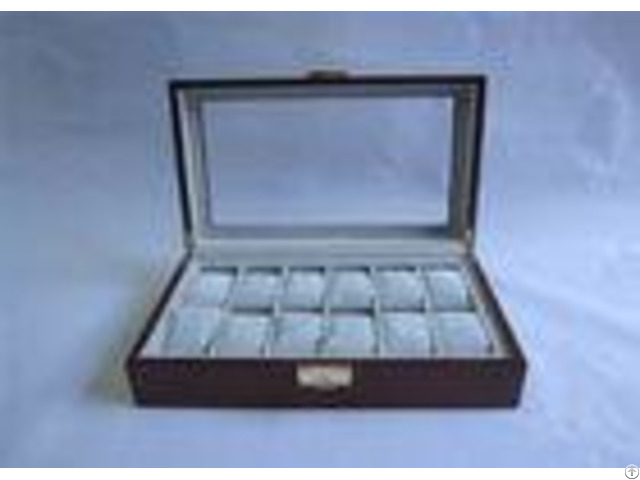 Customized Solid Wooden Watch Boxes With Hinged Lid Retro Style