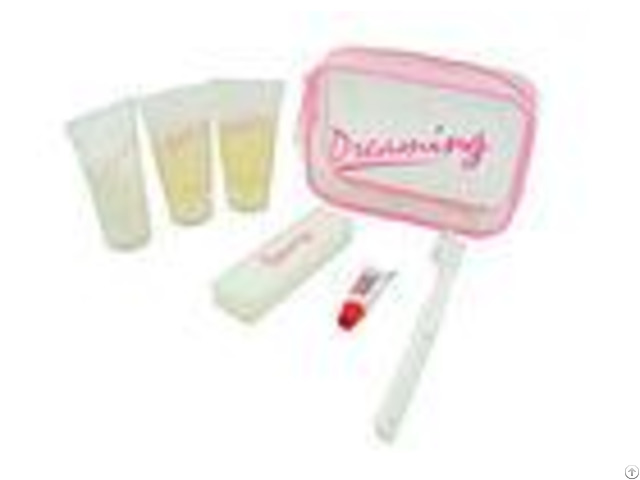 Girls Airline Amenities Kits Waterproof Pvc Bag With Dental Kit And Shower Products