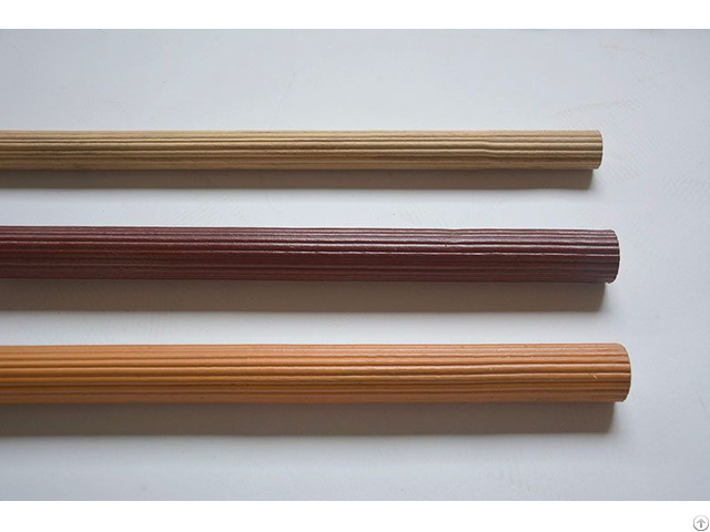 Round Wooden Fluted Curtain Drapery Rod