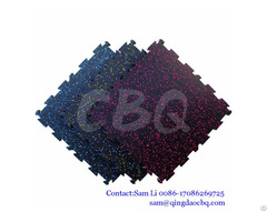 Interlocking Gym Rubber Flooring Colorful Epdm Flecks Tiles