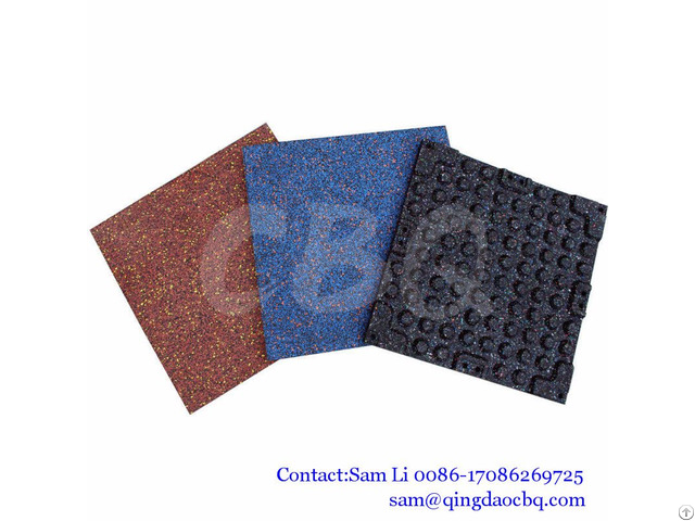 Square Shape Gym Rubber Flooring Mats With Colorful Epdm Flecks