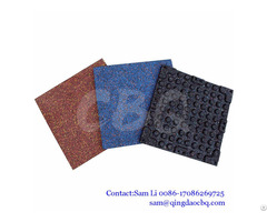 Square Shape Gym Rubber Flooring Mats With Colorful Epdm Flecks