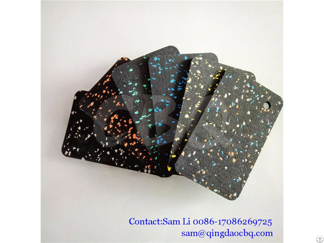Colorful Epdm Flecks Gym Rubber Flooring For Fitness Center